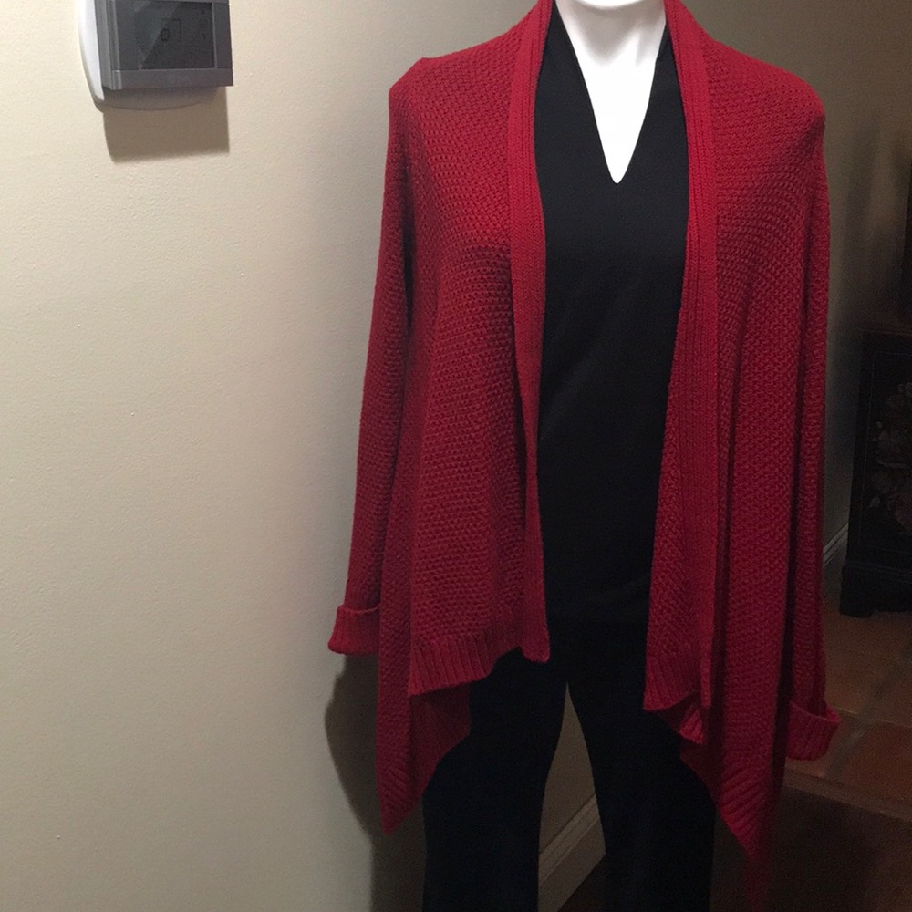 Talbots Petites Med Beautiful Deep Red Cardigan